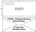 Printed #9 White Business Reply Envelopes - 1 Color V-Flap